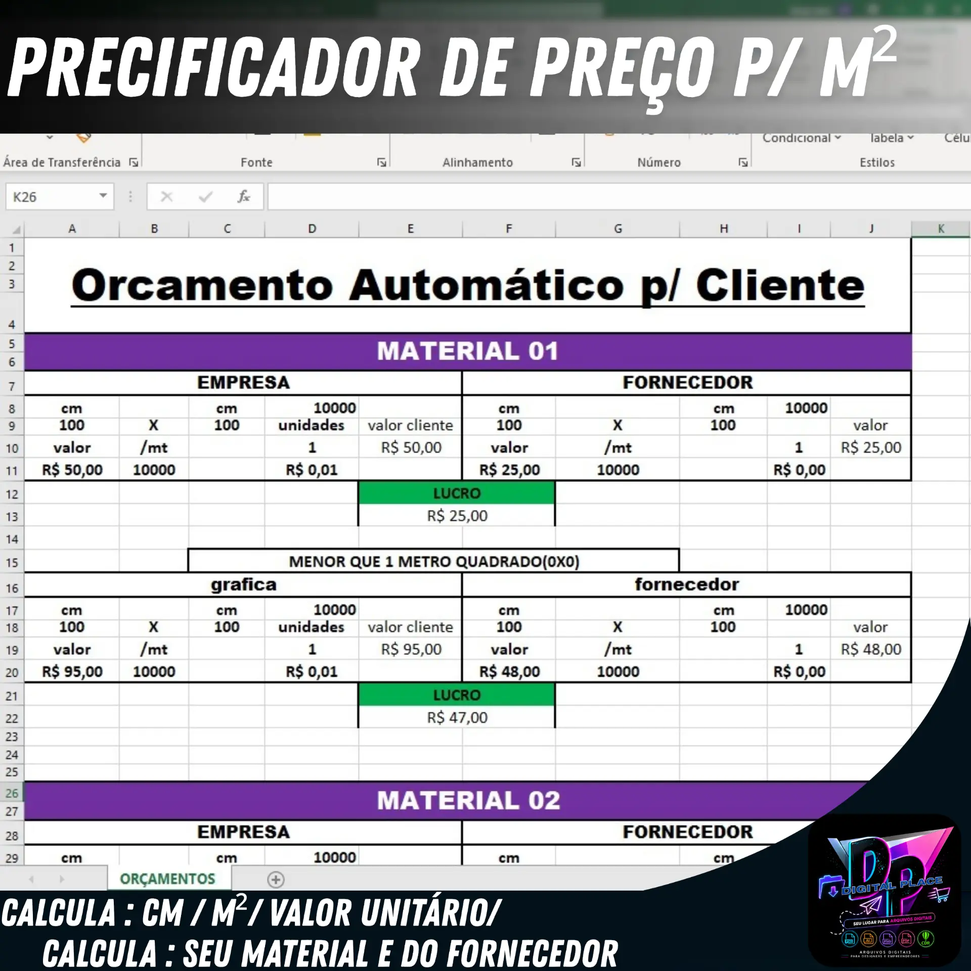 Precificador de Preço por m²