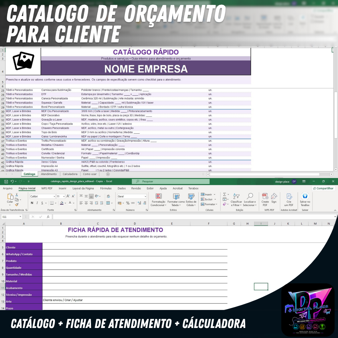 Catálogo de Orçamento para Cliente