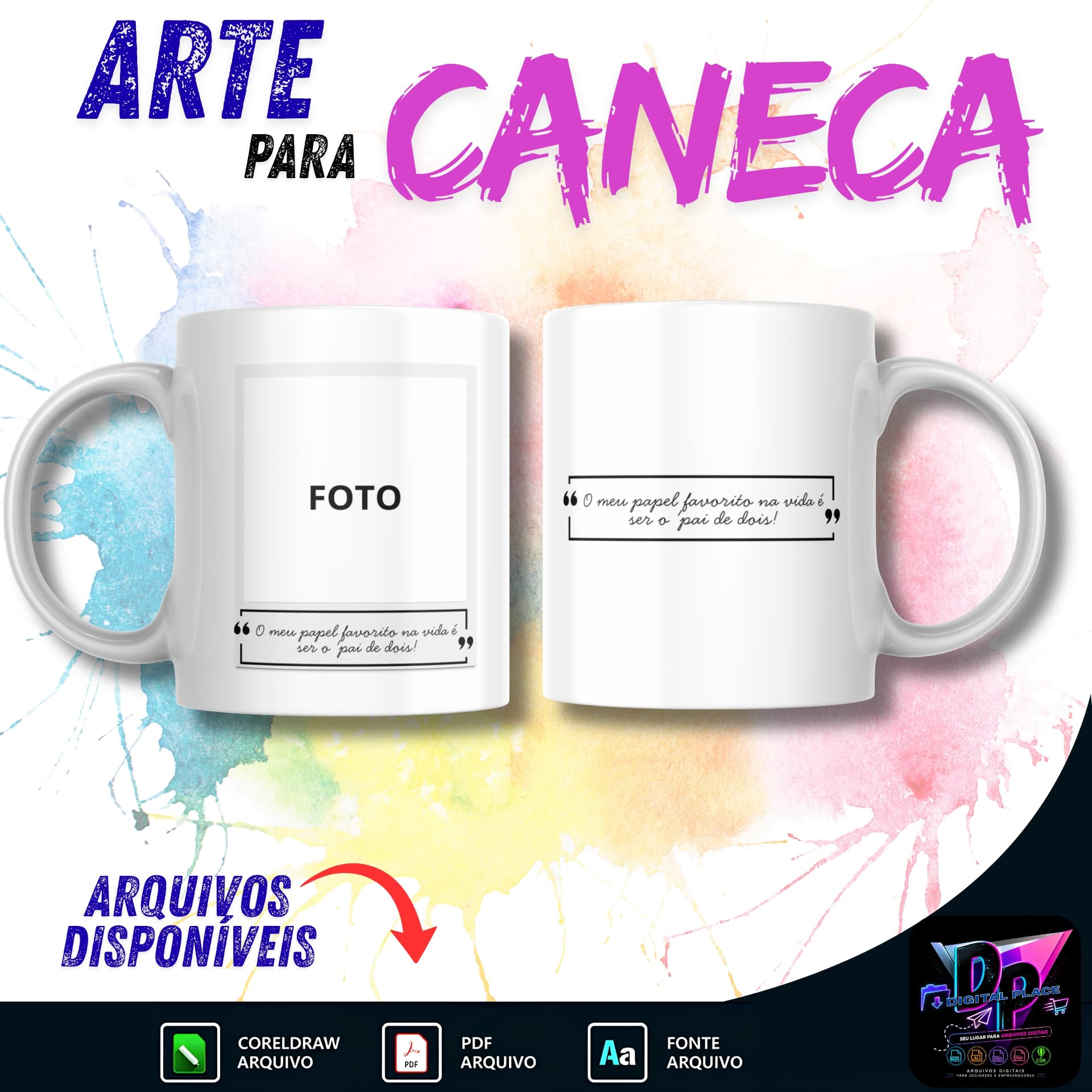 Arte para Caneca – Moldura de Foto com Frase